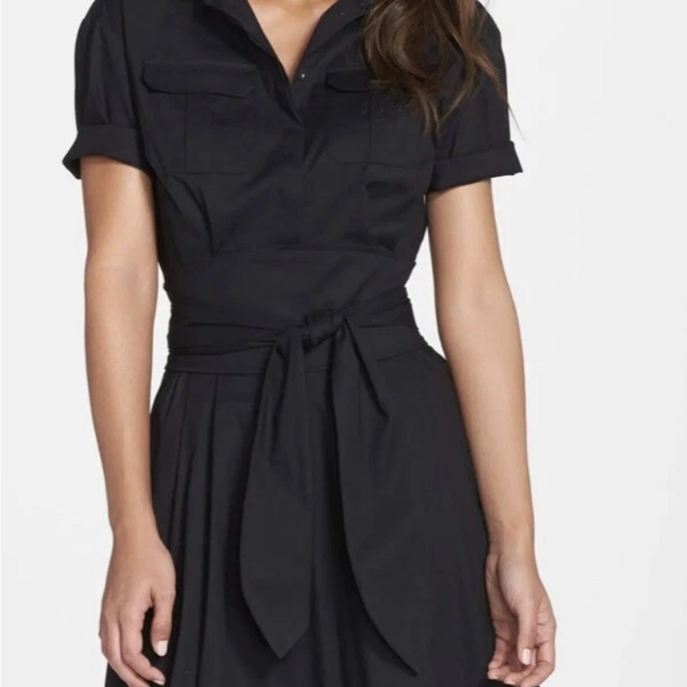 Cynthia Steffe Black A-Line Wrap Dress